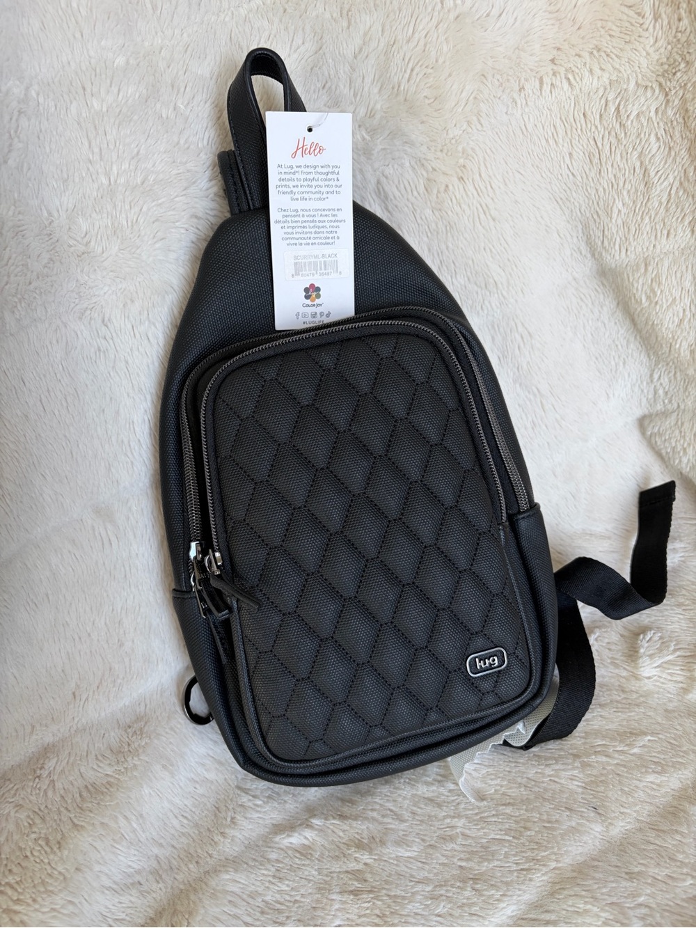 NWT Lug Scamper Black Matte Luxe VL crossbody sling bag
